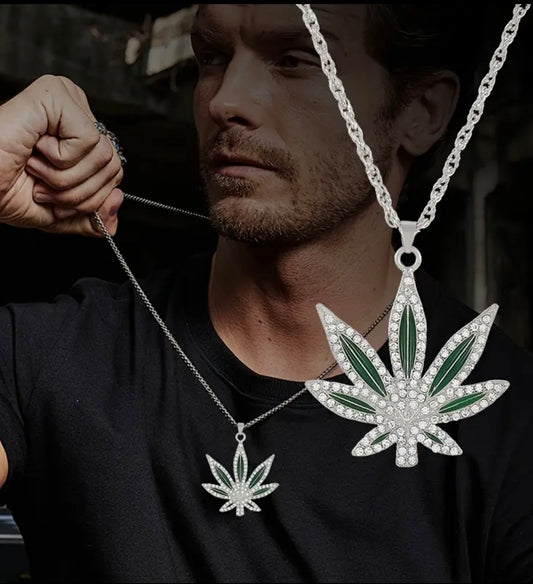 Halskette Iced-Out Pflanze